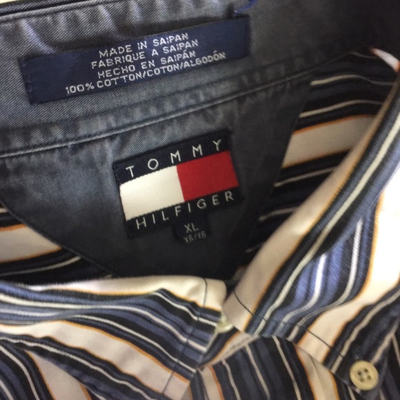 Bundle of 2 Tommy Hilfiger Mens Striped Shirt - Picture 2 of 2